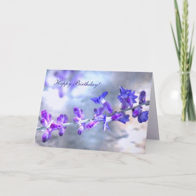Purple Flowers Geburtstagskarte Karte (Vorderseite)