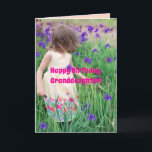 PURPLE FLOWERS GRANDDAUGHTER BIRTHDAY CARD DANKESKARTE<br><div class="desc">Wenn Ihre Enkelin die süßeste ist,  ist das die Geburtstagskarte für sie,  und die einfach zu bedienenden Werkzeuge machen Personalisierung zu einem Kinderspiel.</div>