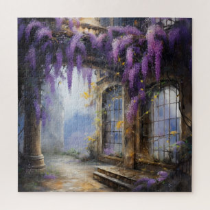 Purple Flowers House Puzzle