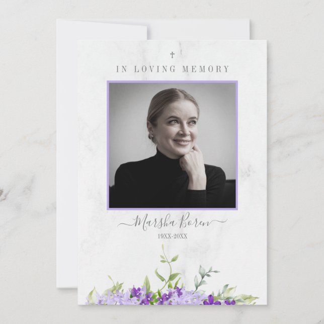 Purple Flowers in Loving Memory for Funeral (Vorderseite)