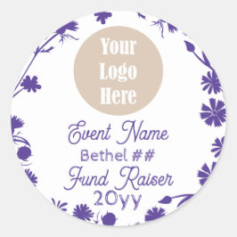 Purple Flowers Job's Daughters Gastgeschenk Logo Runder Aufkleber