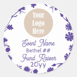 Purple Flowers Job's Daughters Gastgeschenk Logo Runder Aufkleber