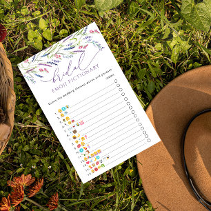 Purple Flowers Lavender Emoji Pictionary Game