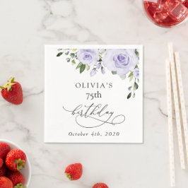 Purple Flowers, Lilac Flowers, Boho, Birthday Serviette