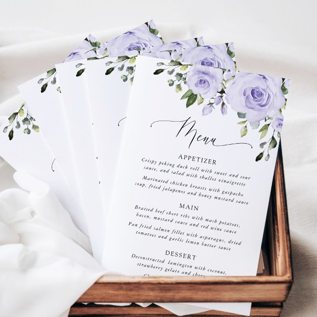 Purple Flowers, Lilac Flowers, Floral Wedding Menu (Von Creator hochgeladen)