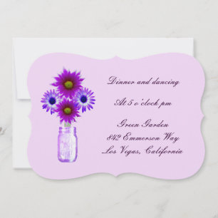 Purple Flowers Mason Jar Empfang Card Einladung