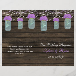 Purple Flowers Mason Jars Barn Wood Wedding