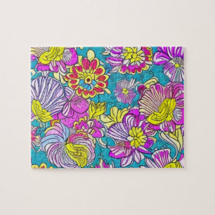 Purple Flowers Muster Puzzle