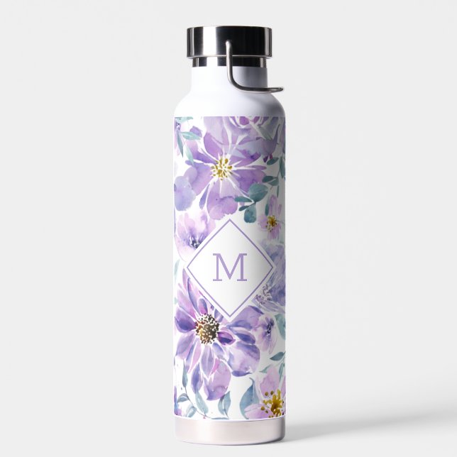 Purple Flowers Muster Trinkflasche (Links)