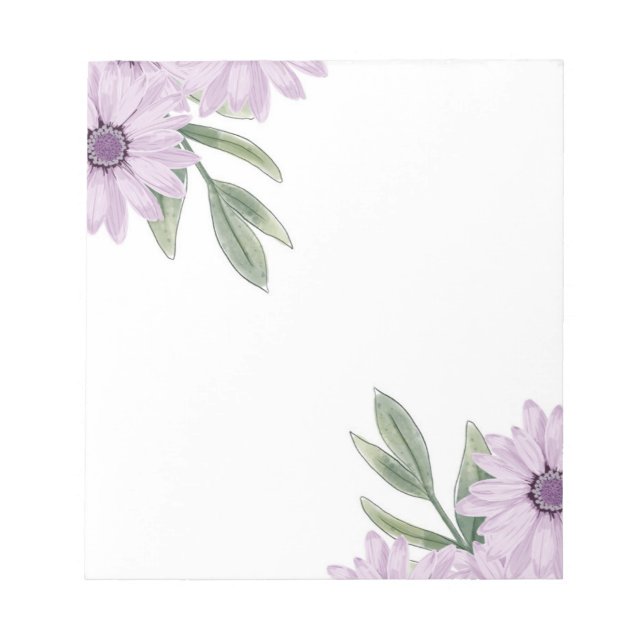 Purple Flowers Notepad Notizblock (Vorderseite)