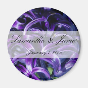 Purple Flowers Persönliche Hochzeit Magnet