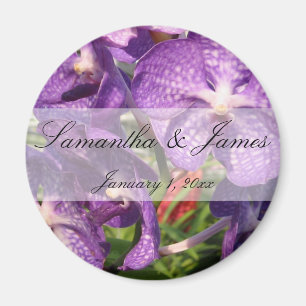 Purple Flowers Persönliche Hochzeit Magnet