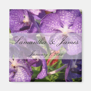 Purple Flowers Persönliche Hochzeit Magnet