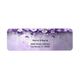 Purple Flowers Return Address Label