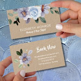 Purple Flowers Salon Hair Stylist Makeup Visitenkarte