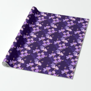 Purple Flowers Umschlagpapier Geschenkpapier