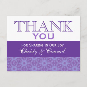 Purple Flowers Vielen Dank für Ihre Hochzeit G201 Postkarte