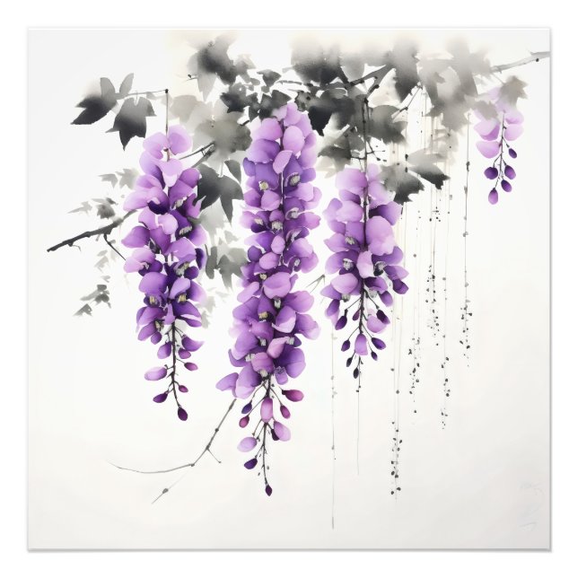 Purple Flowers Wisteria Tree Fotodruck (Vorne)