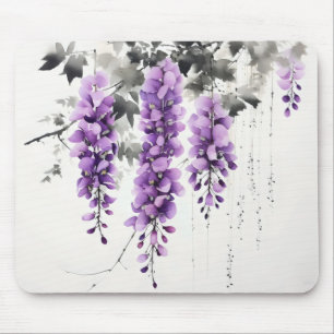 Purple Flowers Wisteria Tree Mousepad