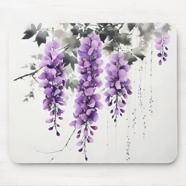 Purple Flowers Wisteria Tree Mousepad (Vorne)