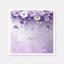 Purple Flowers with Dangling Pearls