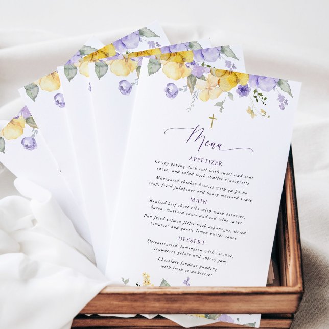 Purple Flowers, Yellow Flowers, Baptism Menu (Von Creator hochgeladen)