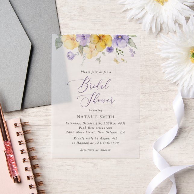 Purple Flowers, Yellow Flowers, Bridal Shower (Hochzeit)