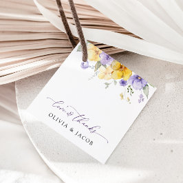 Purple Flowers, Yellow Flowers, Greenery, Wedding Geschenkanhänger