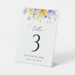 Purple Flowers, Yellow Flowers, Table Numbers Sockelschild