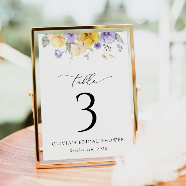 Purple Flowers, Yellow Flowers, Table Numbers Tischnummer (Von Creator hochgeladen)