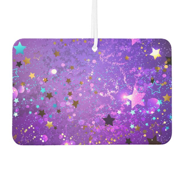 Purple foil background with Stars Autolufterfrischer (Vorderseite)