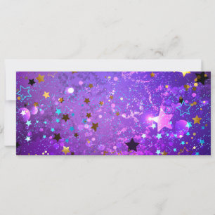 Purple foil background with Stars Einladung