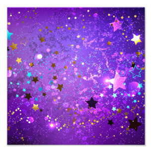 Purple foil background with Stars Fotodruck
