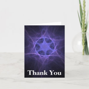 Purple Fractal Star of David Dankeskarte