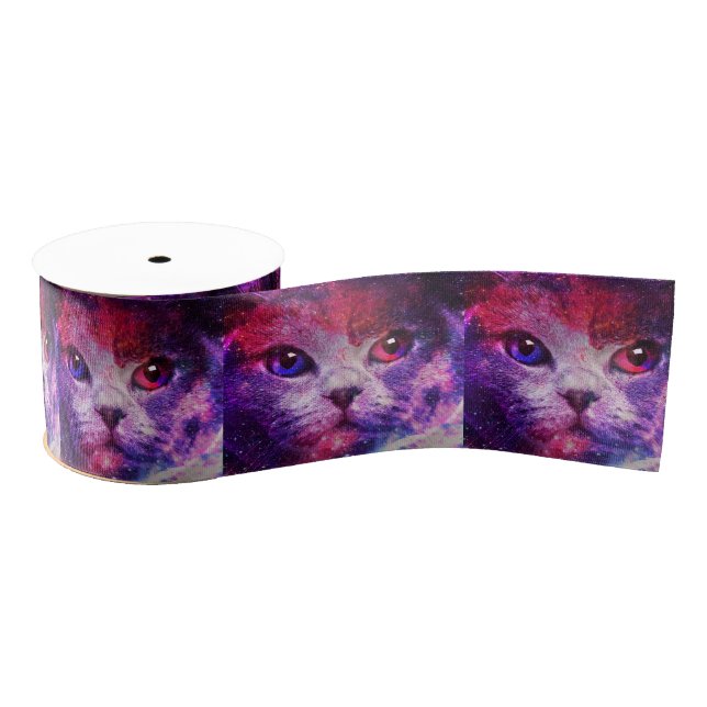 Purple Galaxy Cat  Ripsband (Spule)