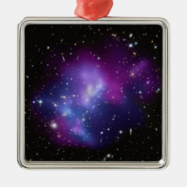 Purple Galaxy Cluster Space Image Ornament Aus Metall (Vorne)