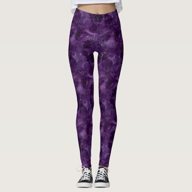 Purple Galaxy Series Design 8 Leggings (Vorderseite)