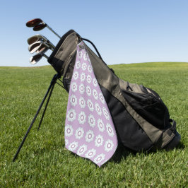 Purple geometric floral patterned  golfhandtuch