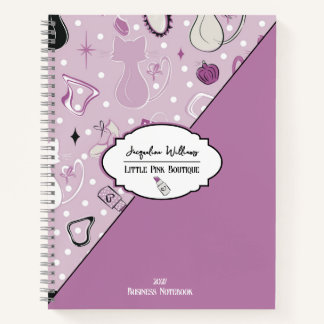 Purple Girly Mid-Century Salon Notizbuch