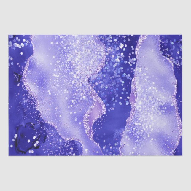 Purple Glam Agate Glitter Sparkle Design Seidenpapier (Vorderseite)