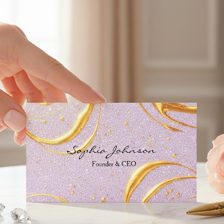 Purple Glitter Business Card Visitenkarte
