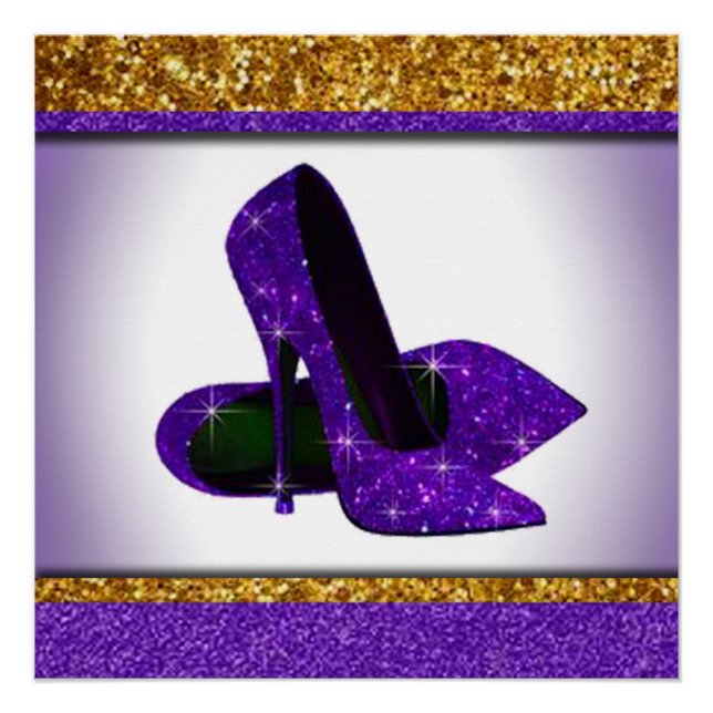 Purple Glitter high Heels Poster (Vorderseite)