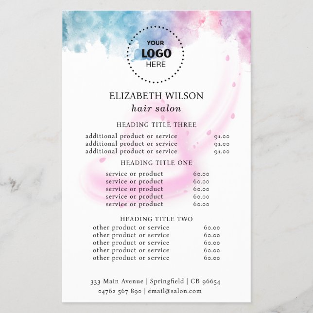 Purple Glitter Luxury Drip Salon Flyer (Vorne)