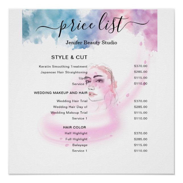 Purple Glitter Luxury Drip Salon  Poster (Vorderseite)