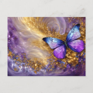 Purple & Gold Butterfly # 20 Postkarte