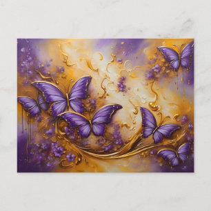 Purple & Gold Butterfly # 6 Postkarte