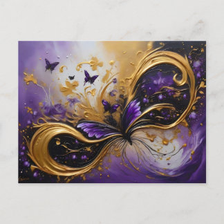 Purple & Gold Butterfly # 7 Postkarte