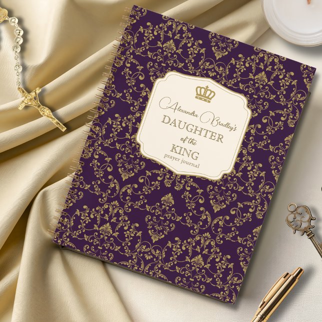Purple Gold Damask Daughter of the King Notizbuch (Von Creator hochgeladen)