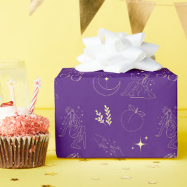 Purple Gold Goddess Tattoo Pattern  Geschenkpapier