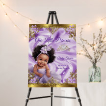 Purple Gold Princess Baby Shower Ethnic Girl